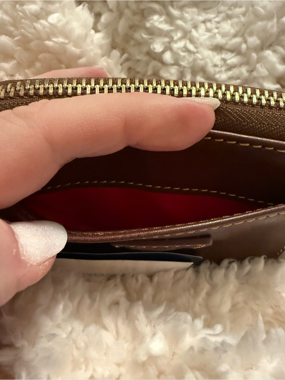 *NEW*  Dooney & Bourke Brown Florentine Leather Small Zip Wallet, - Picture 12 of 16